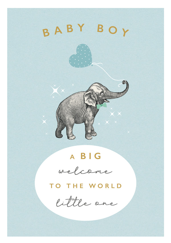 Baby Boy Elephant Card