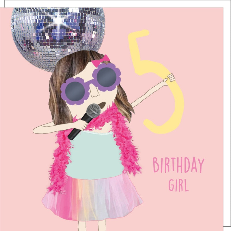Birthday Girl Age 5 Card