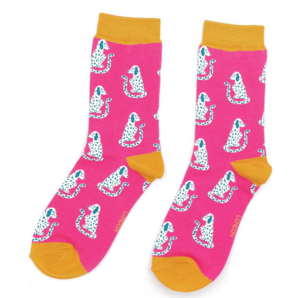Sitting Dogs Socks - Hot Pink