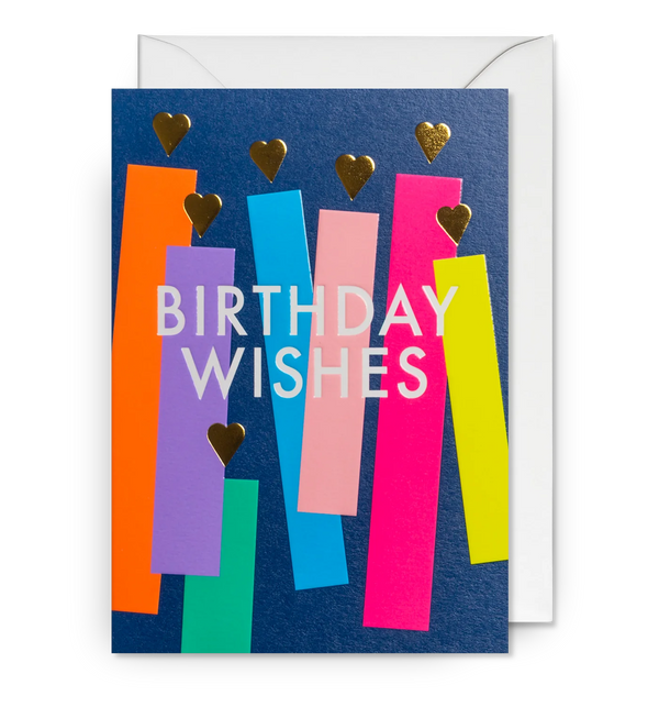 Birthday Wishes Rainbow Candles Card