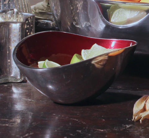 Red Small Oval Bowl