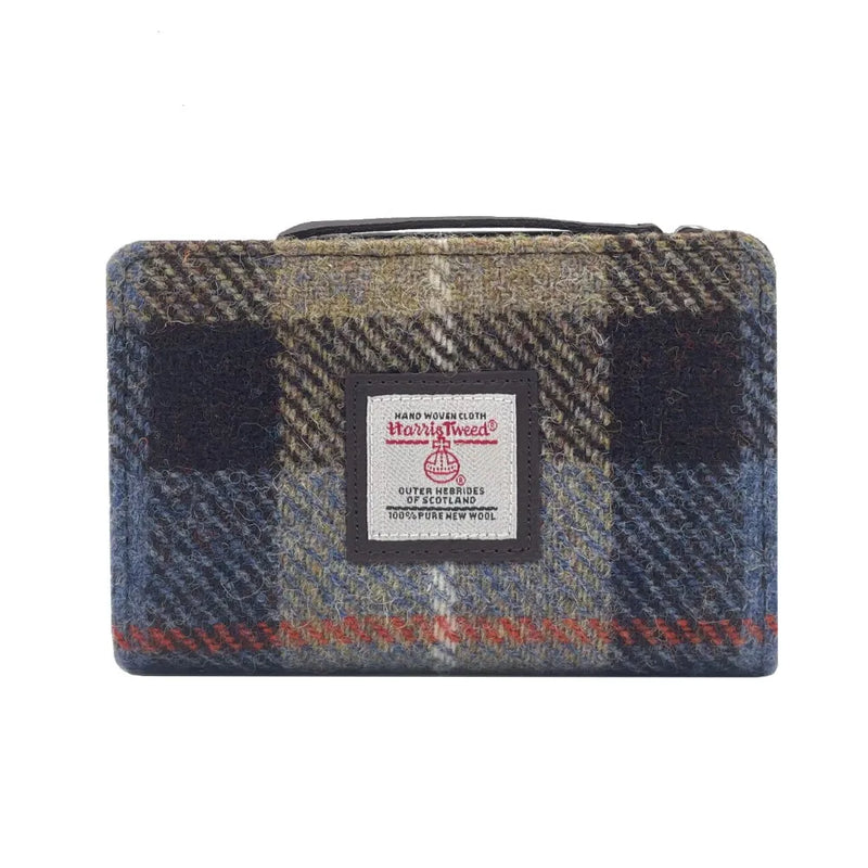 Harris Tweed Zip Purse- Blue & Brown Check
