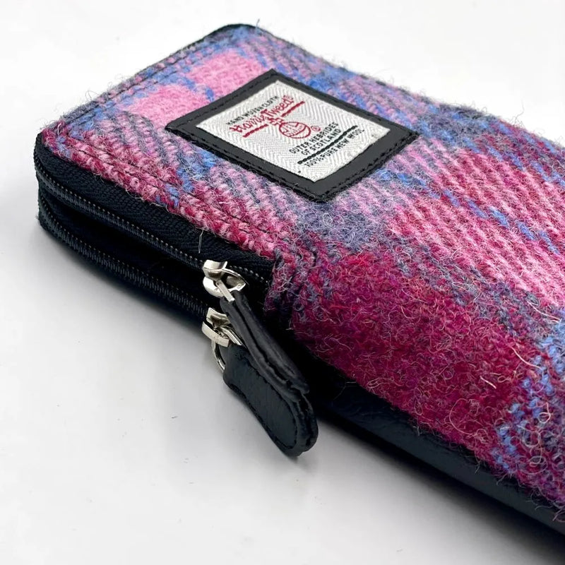 Harris Tweed Double Glasses Sleeve - Pastel Pink