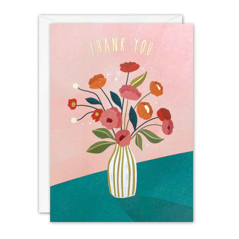 Vase Of Flowers Thank You Card