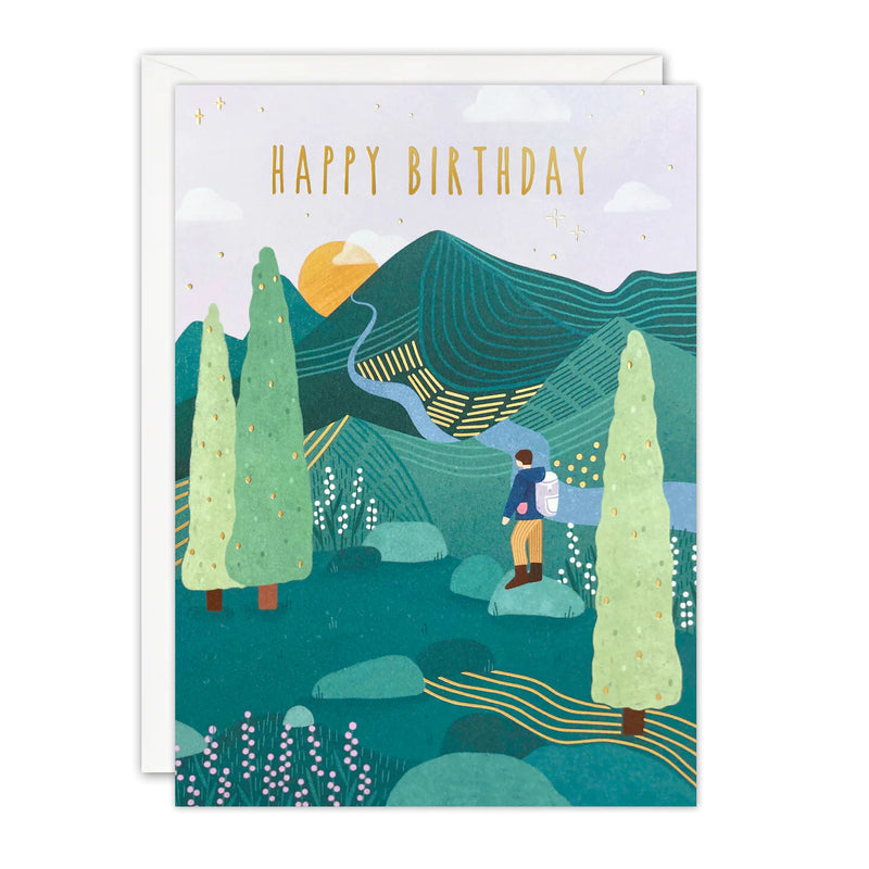 Mountain Walk Happy Birthday Card
