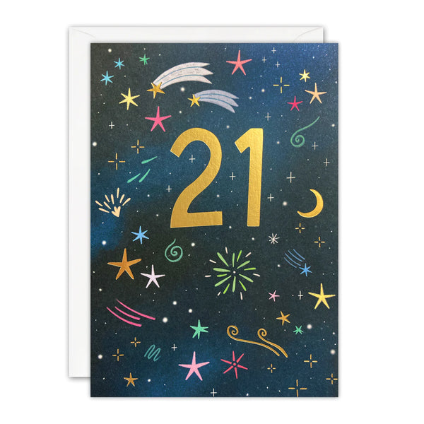 21st Birthday Fireworks Card