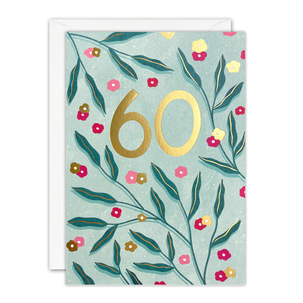 60th Birthday Botanical Card