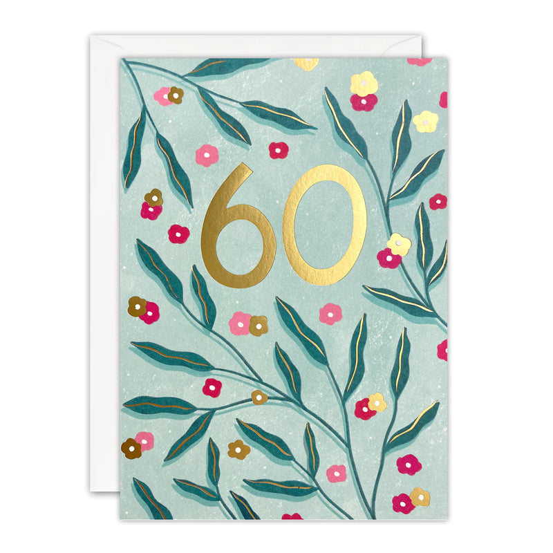 60th Birthday Botanical Card