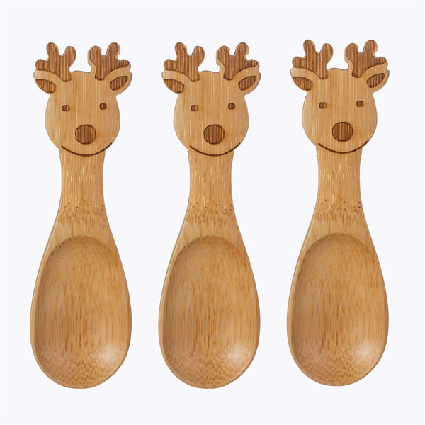 Reindeer Bamboo Spoons - Set Of 3