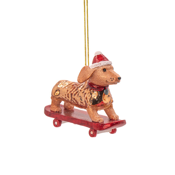 Skateboarding Sausage Dog Decoration