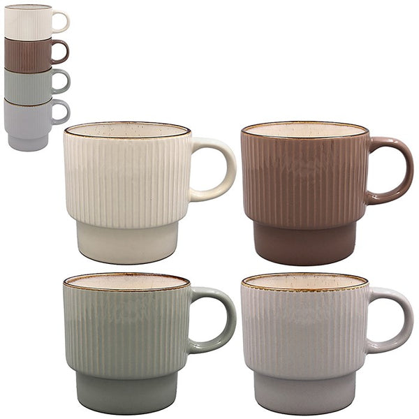 Reactive Glaze Stacking Mugs -Plain