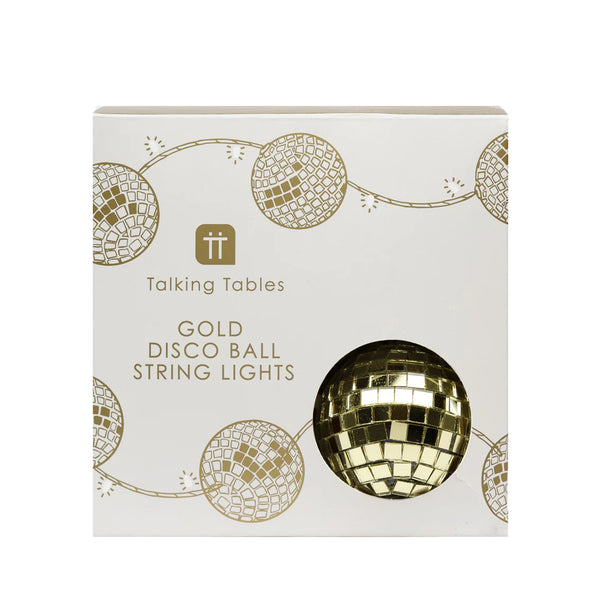 Gold Disco Balls String Lights