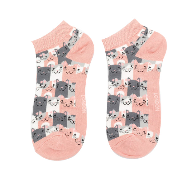 Happy Cats Trainer Socks - Dusky Pink