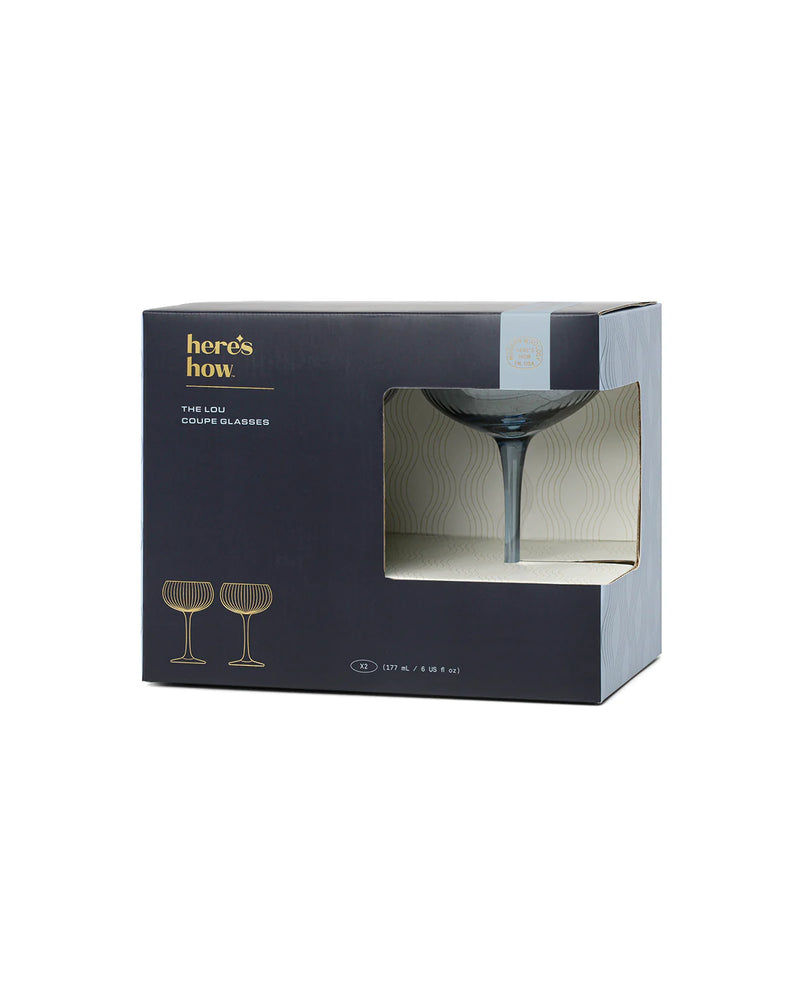 The Lou Coupe Glass - Set Of 2 Blue