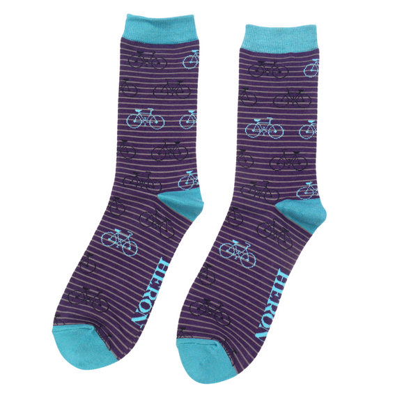 Bikes & Stripes Socks - Purple