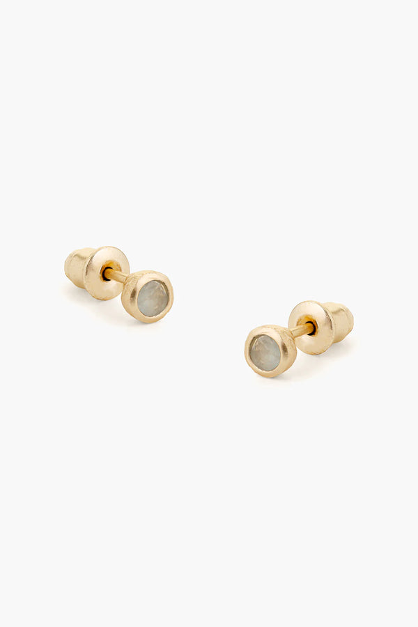 Aquamarine Stud Earrings - Gold