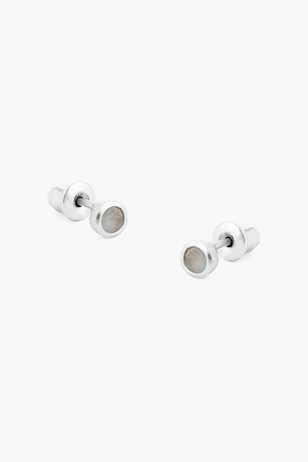 Aquamarine Stud Earrings - Silver