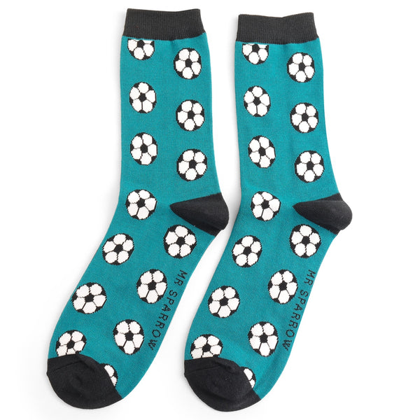 Footballs Men's Socks - Teal