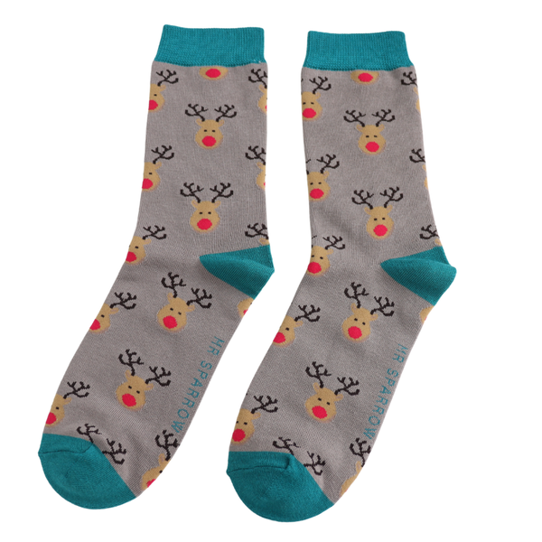 Reindeer Socks - Grey