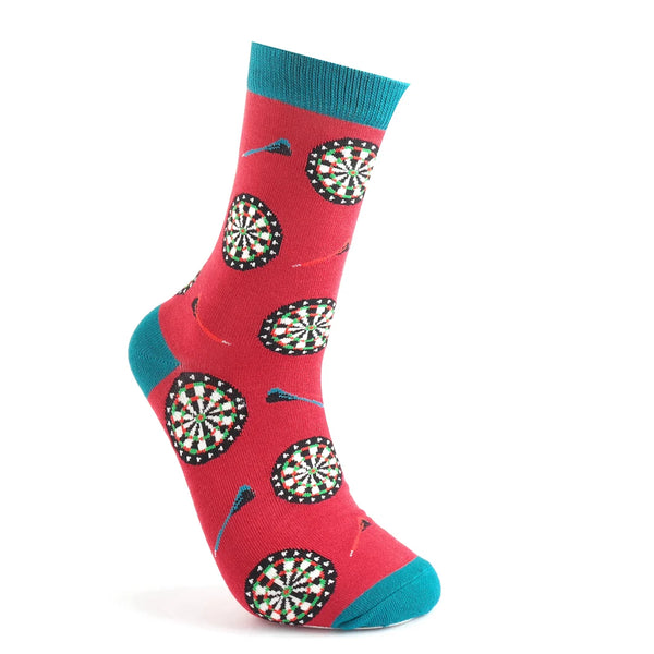 Dart Board Socks - Dark Red