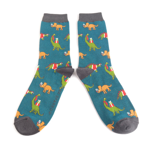 Jolly Jurassic Socks - Teal