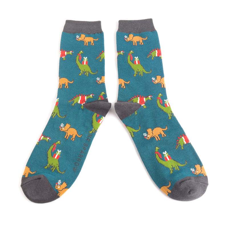 Jolly Jurassic Socks - Teal