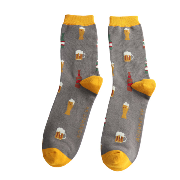 Here's to Beer Socks - Grey