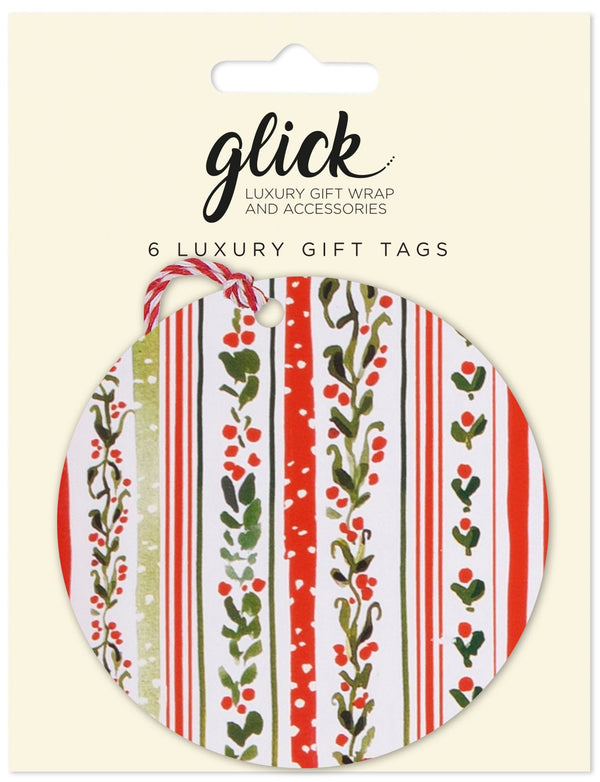 Linear Vines Gift Tags - Pack Of 6
