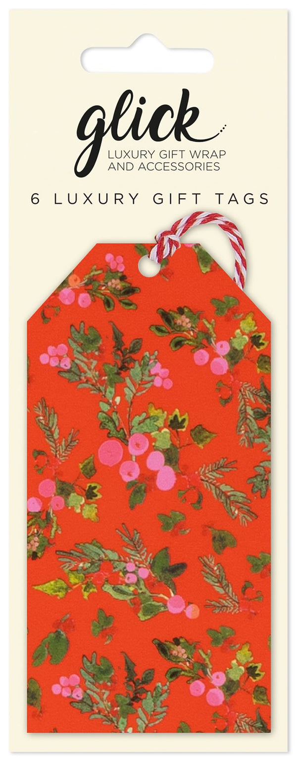 Red Berries Gift Tags - Pack Of 6