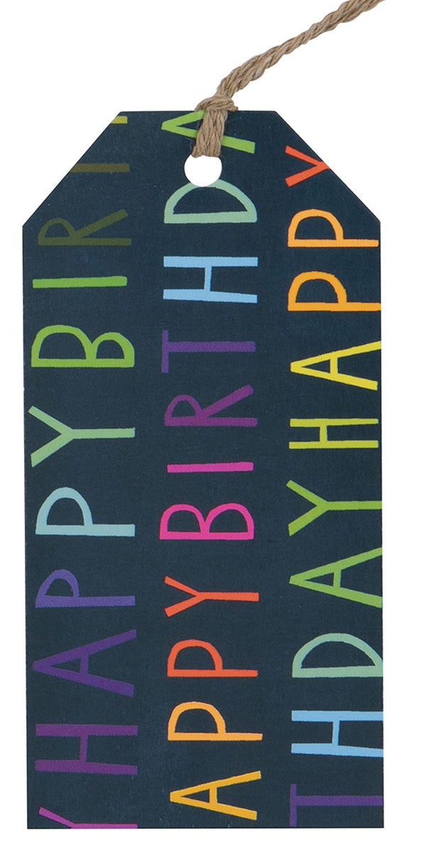 Navy Happy Birthday Tags