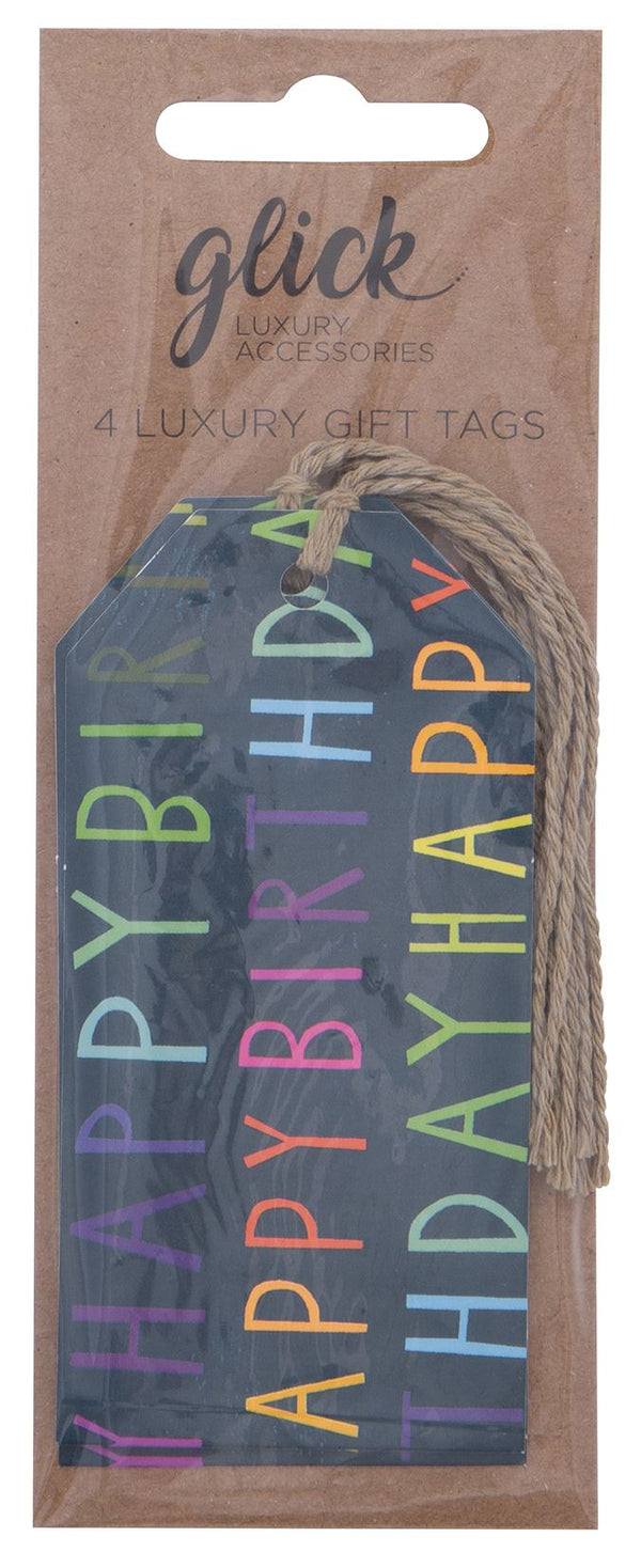 Navy Happy Birthday Tags