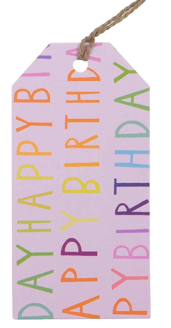 Pink Happy Birthday Tags