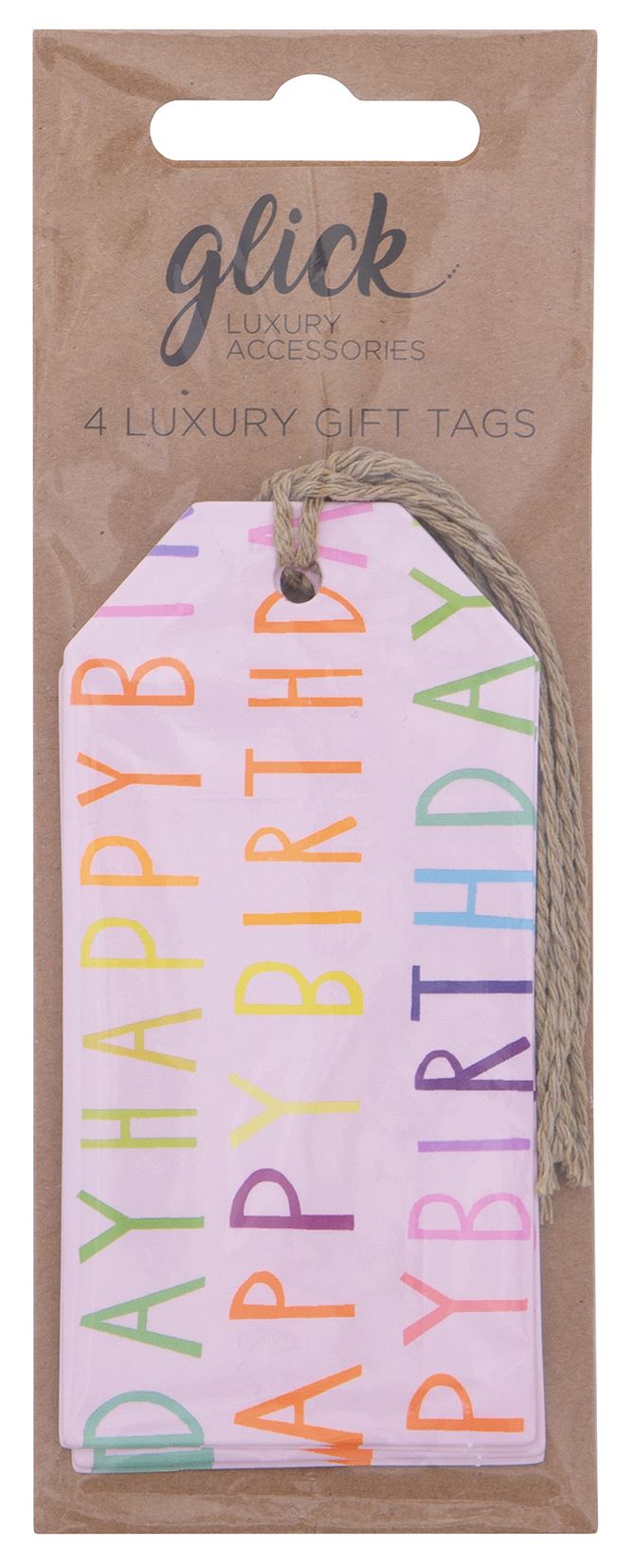 Pink Happy Birthday Tags
