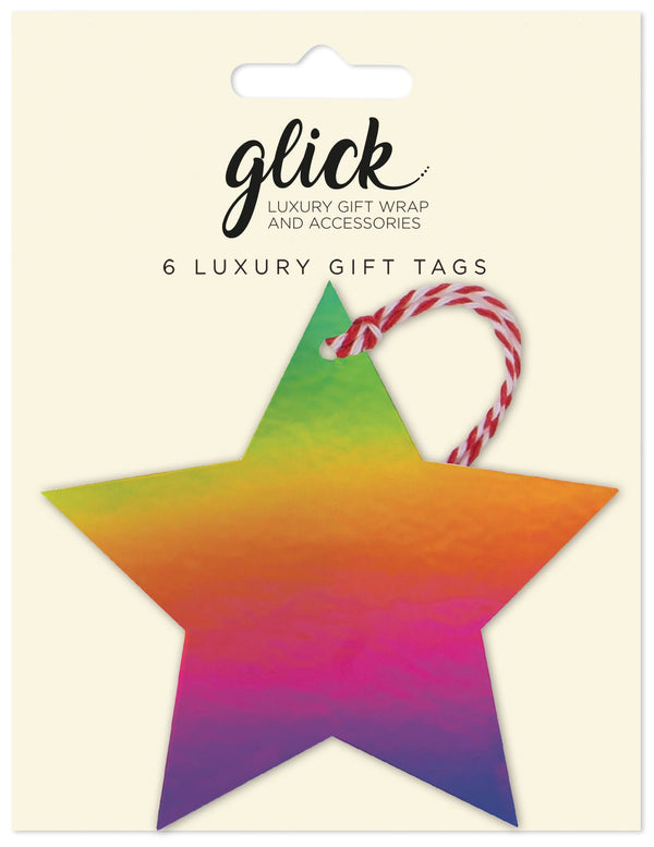 Rainbow Star Gift Tags - Pack Of 6