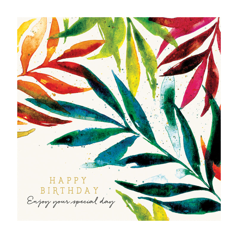 Tropical Leaf Birthday Card