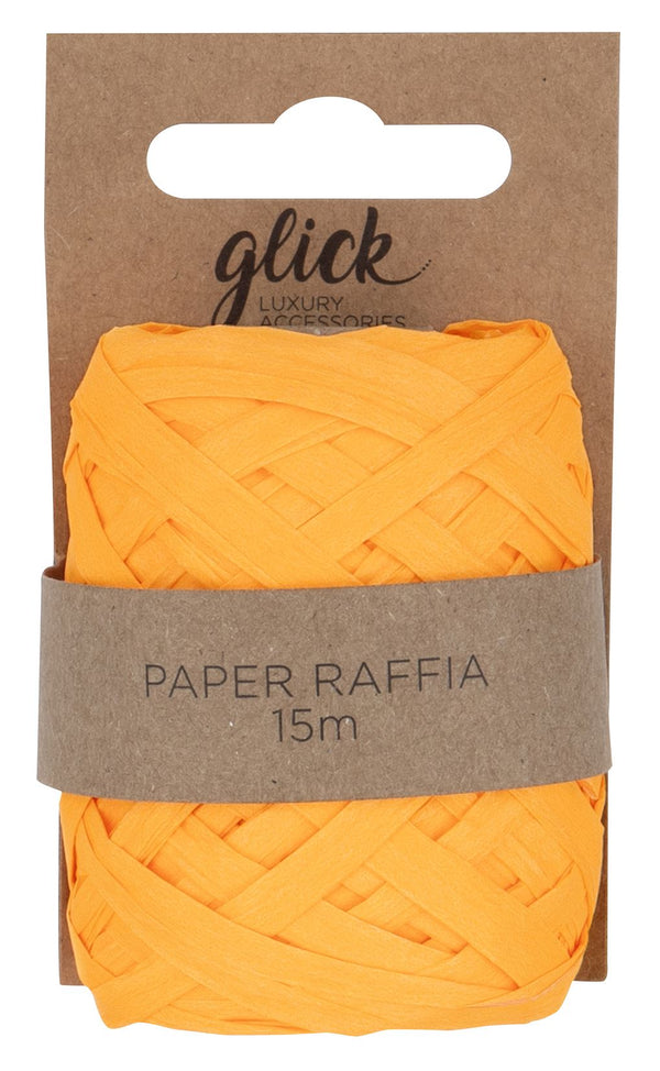 Neon Orange Paper Raffia