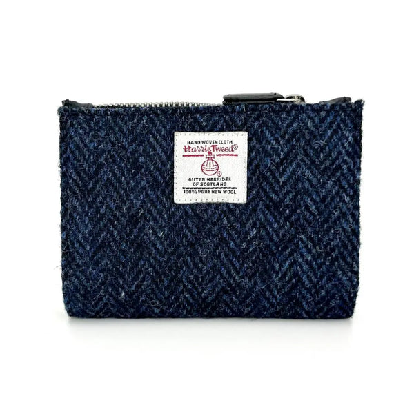 Harris Tweed Quilt Slim Purse - Blue
