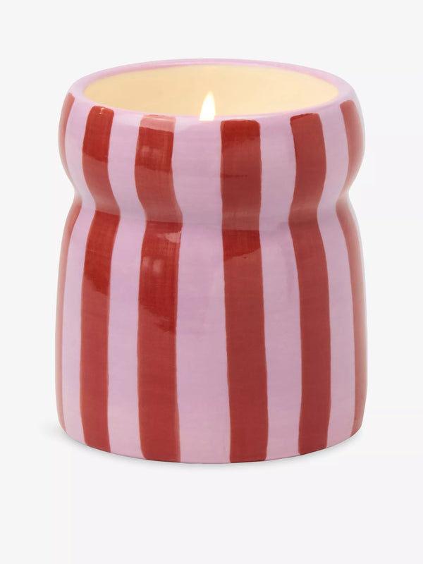Cabana Striped Candle - Pink Peppermint
