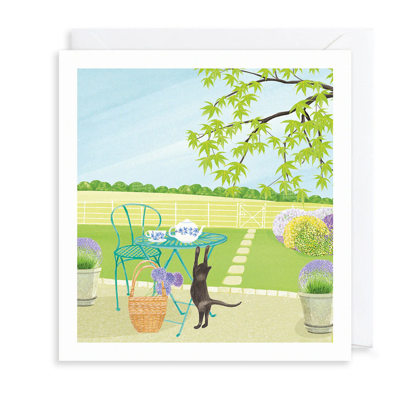 Breakfast Cat Greetings Card