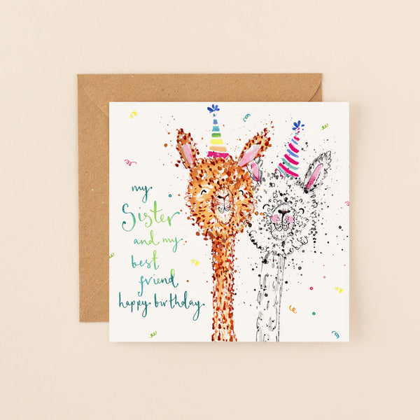 Sister Alpacas Birthday Card