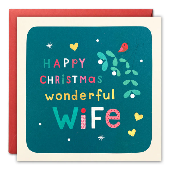 Wife Mistletoe Christmas Card