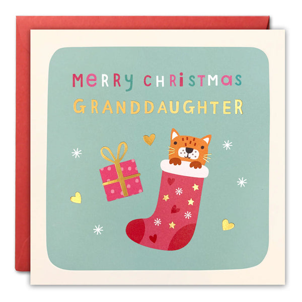 Granddaughter Cat Christmas Card