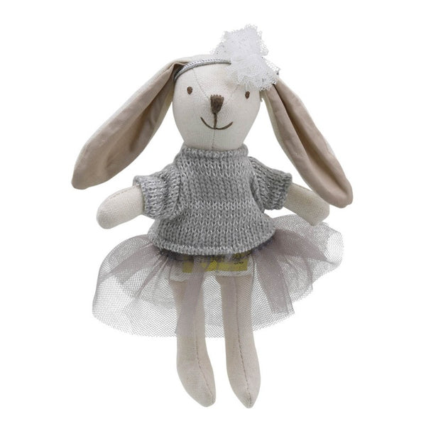 Mini Rabbit Girl Soft Toy - Silver