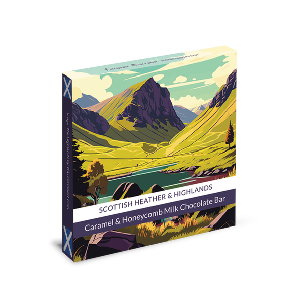 Scottish Heather & Highlands Caramel & Honeycomb Milk Chocolate Bar