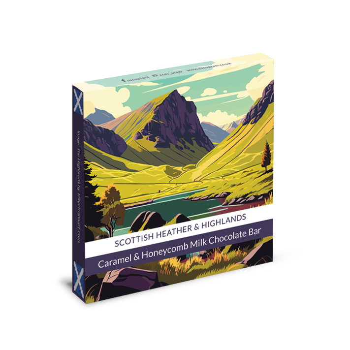Scottish Heather & Highlands Caramel & Honeycomb Milk Chocolate Bar