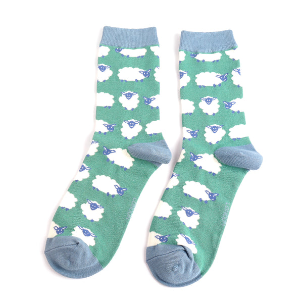Happy Sheep Socks - Green