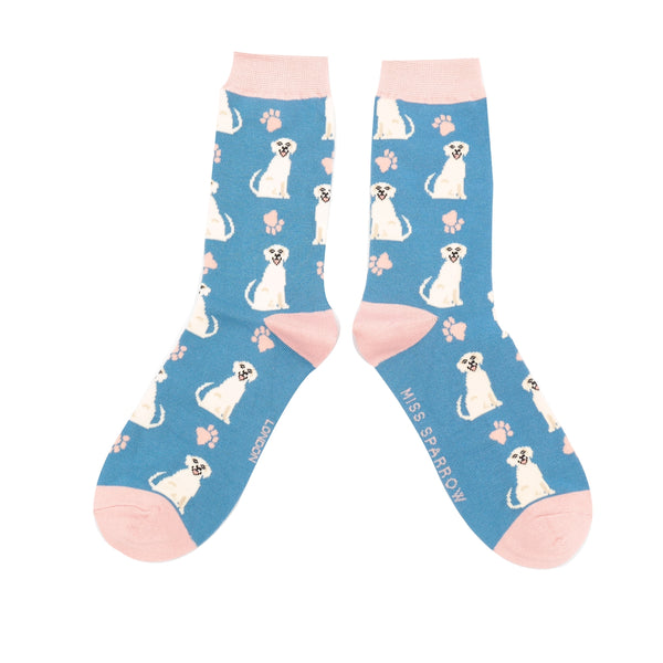 Happy Labradors Bamboo Socks - Blue