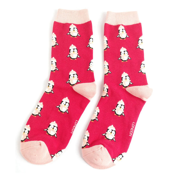 Cute Penguins - Dark Red