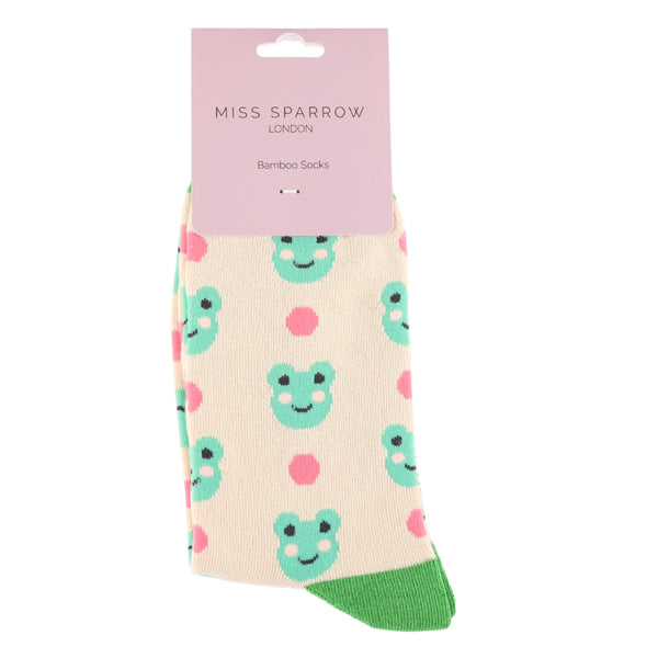 Frogs & Spots Socks - Cream