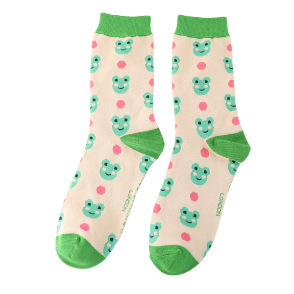 Frogs & Spots Socks - Cream